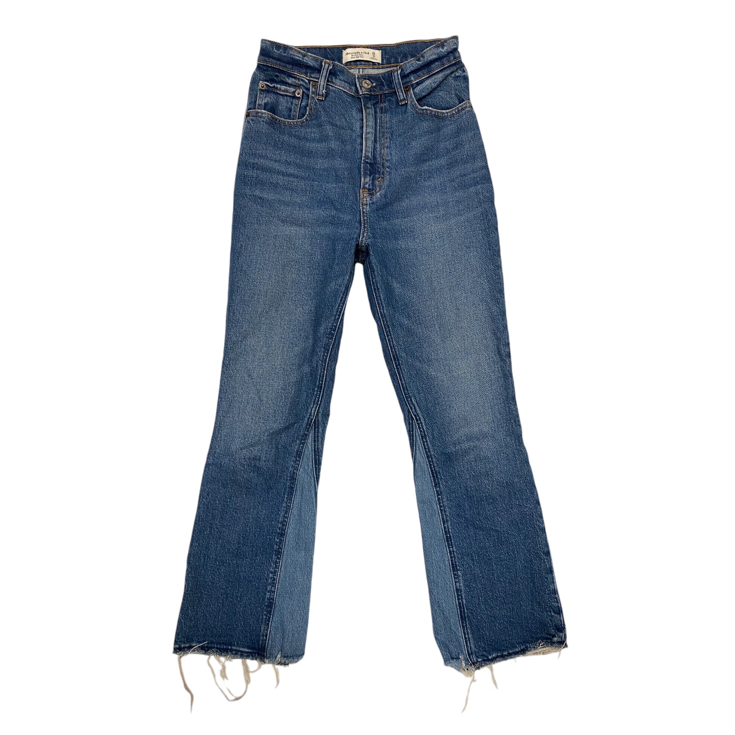 Jeans Flared By Abercrombie And Fitch In Blue Denim, Size: 0