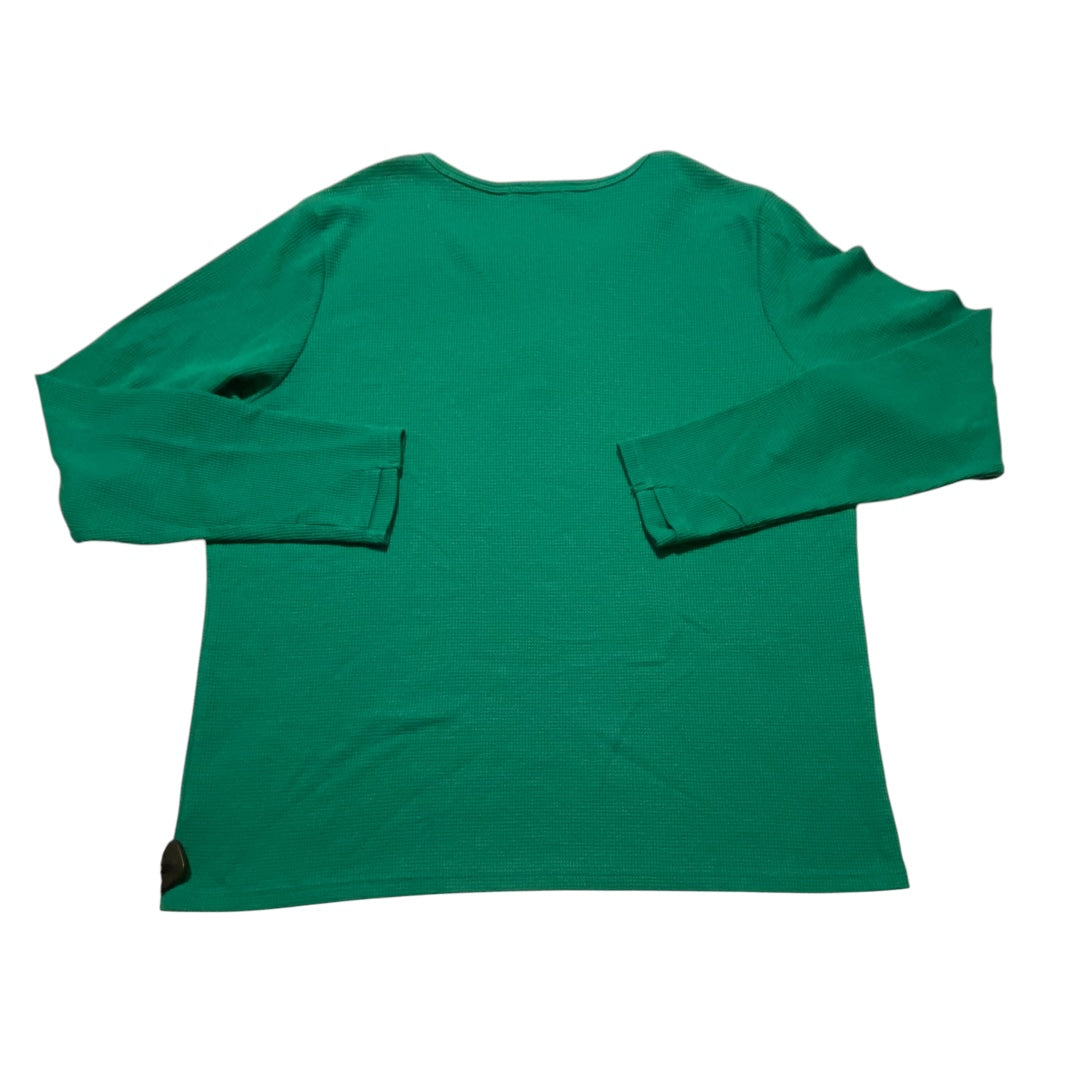 Top Long Sleeve By Cmc In Green, Size: 2x