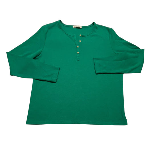 Top Long Sleeve By Cmc In Green, Size: 2x