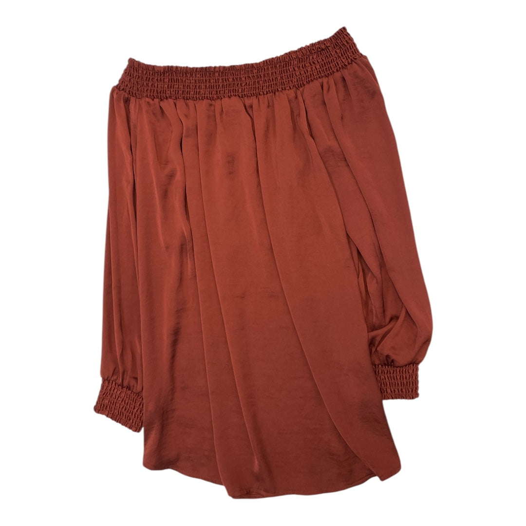 Top Long Sleeve By Cabi In Maroon, Size: M