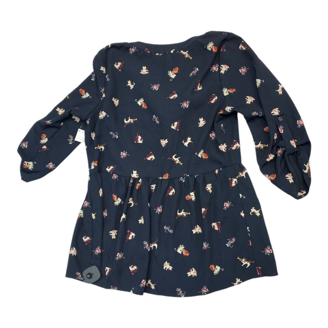 Top Long Sleeve By Cmc In Navy, Size: M