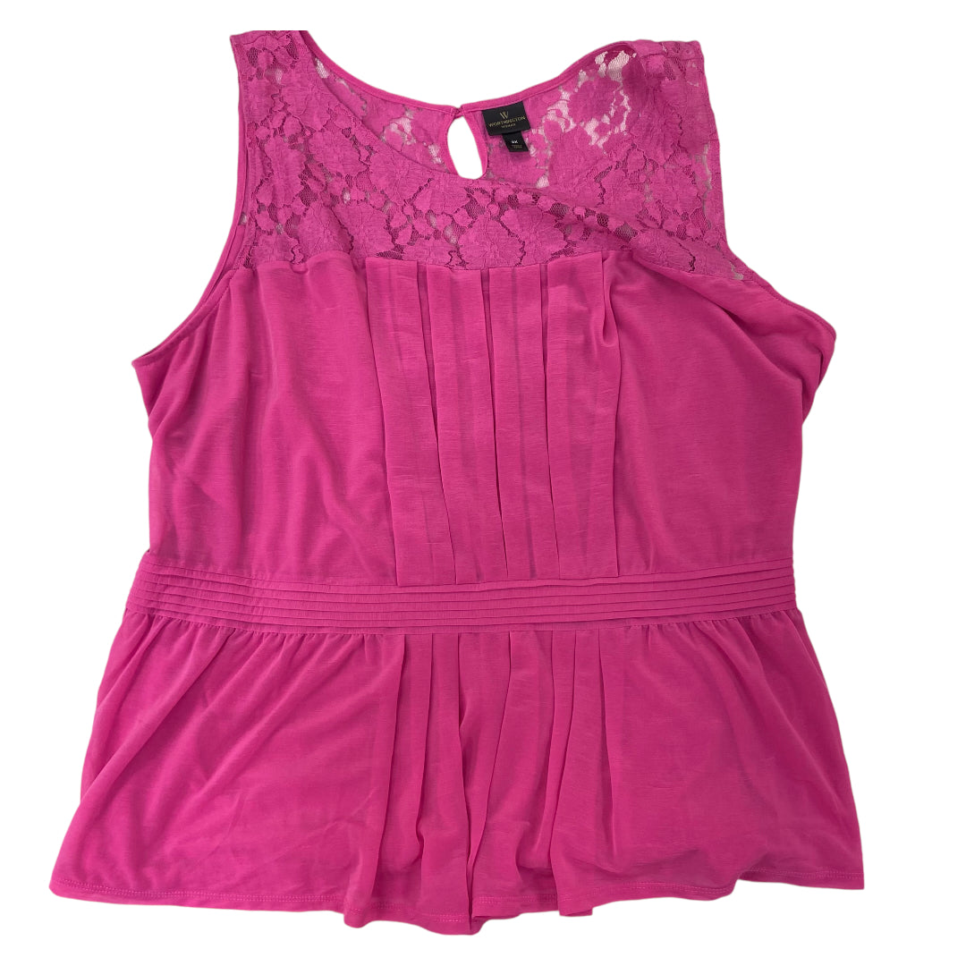 Top Sleeveless By Worthington In Pink, Size: 0