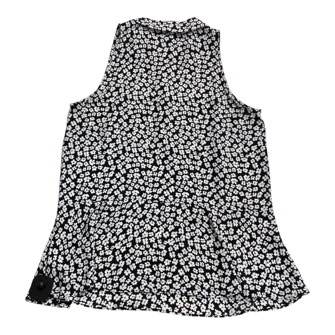 Top Sleeveless By Cabi In Black & White, Size: S