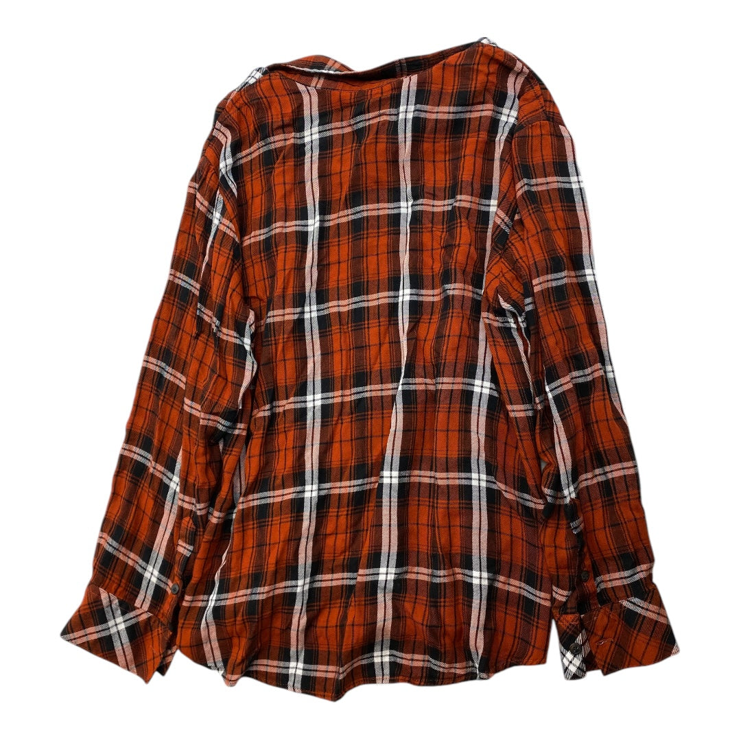 Top Long Sleeve By Sanctuary In Plaid Pattern, Size: L