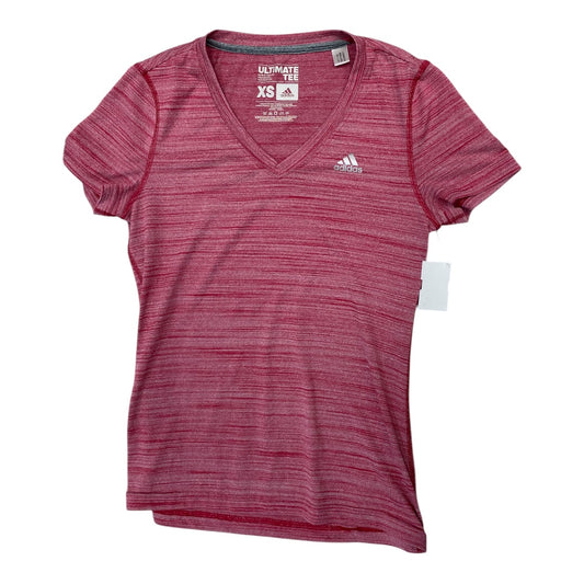 Athletic Top Short Sleeve By Adidas In Pink, Size: Xs