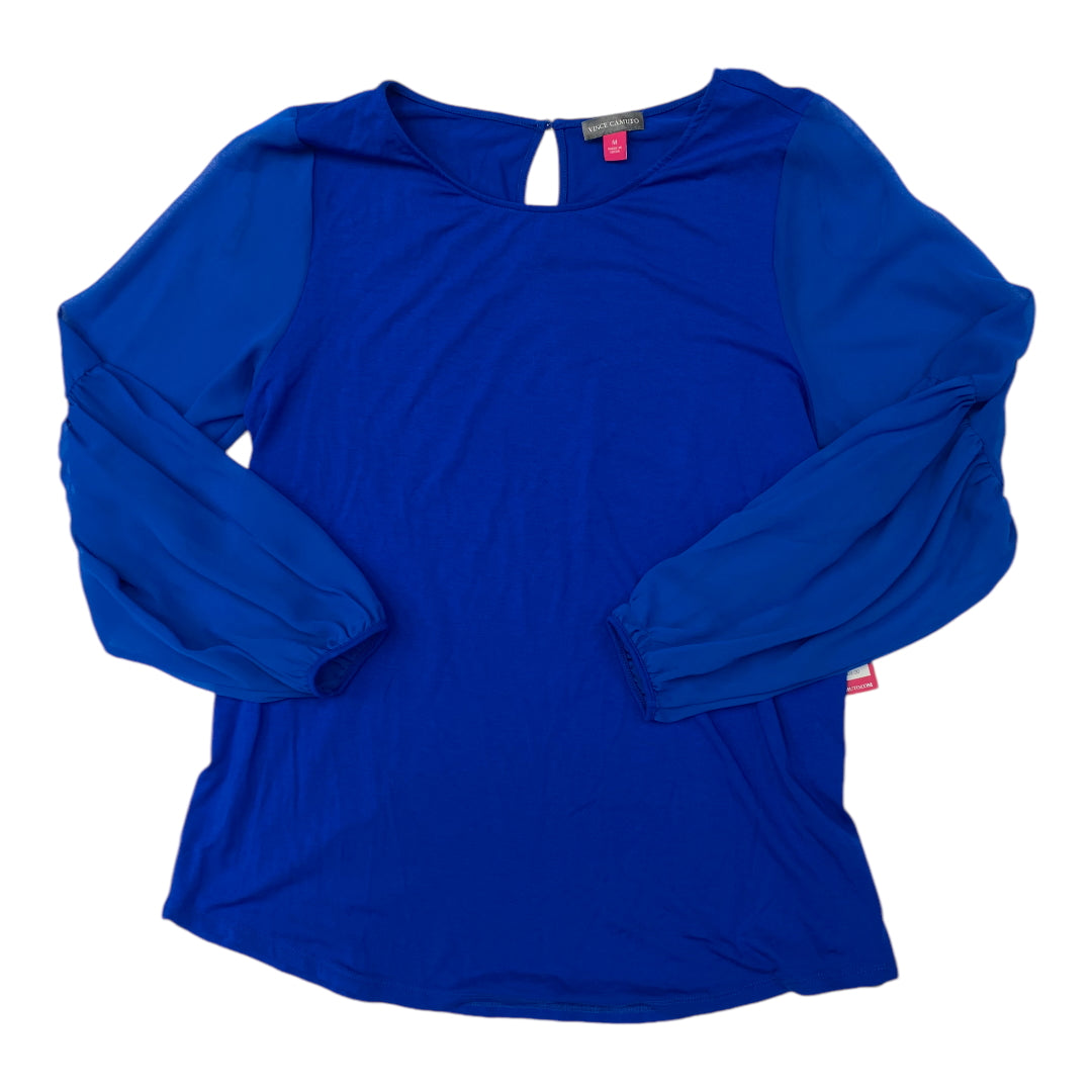 Top Long Sleeve By Vince Camuto In Blue, Size: M