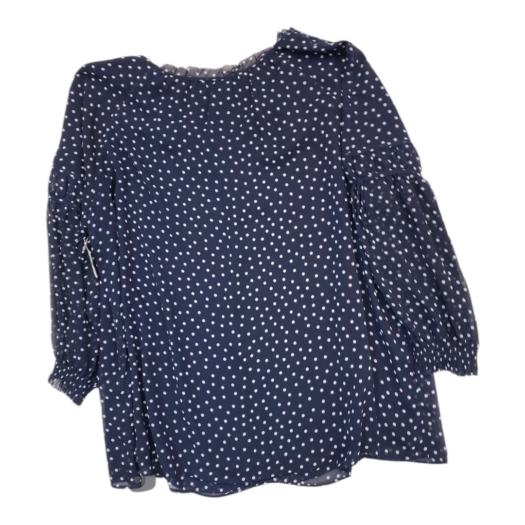 Top Long Sleeve By Susan Graver In Polkadot Pattern, Size: 1x