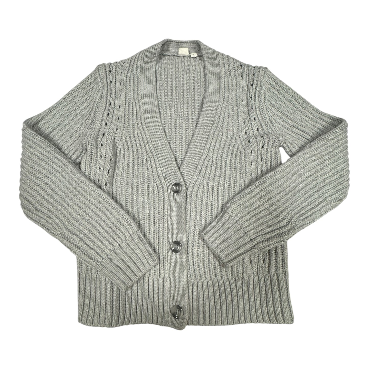 Sweater Cardigan By Gap In Grey, Size: S