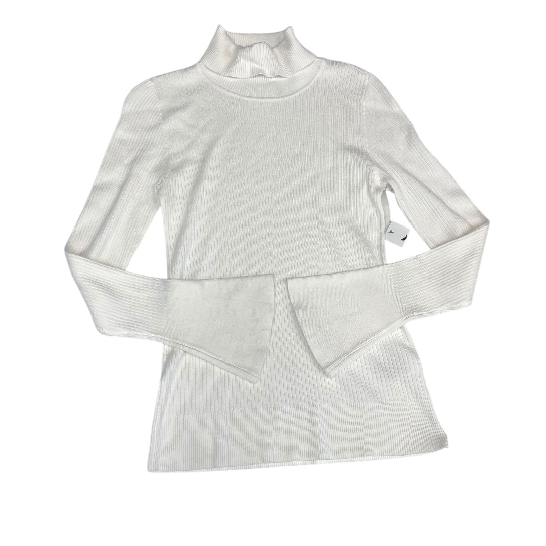 Top Long Sleeve By Dkny In White, Size: M