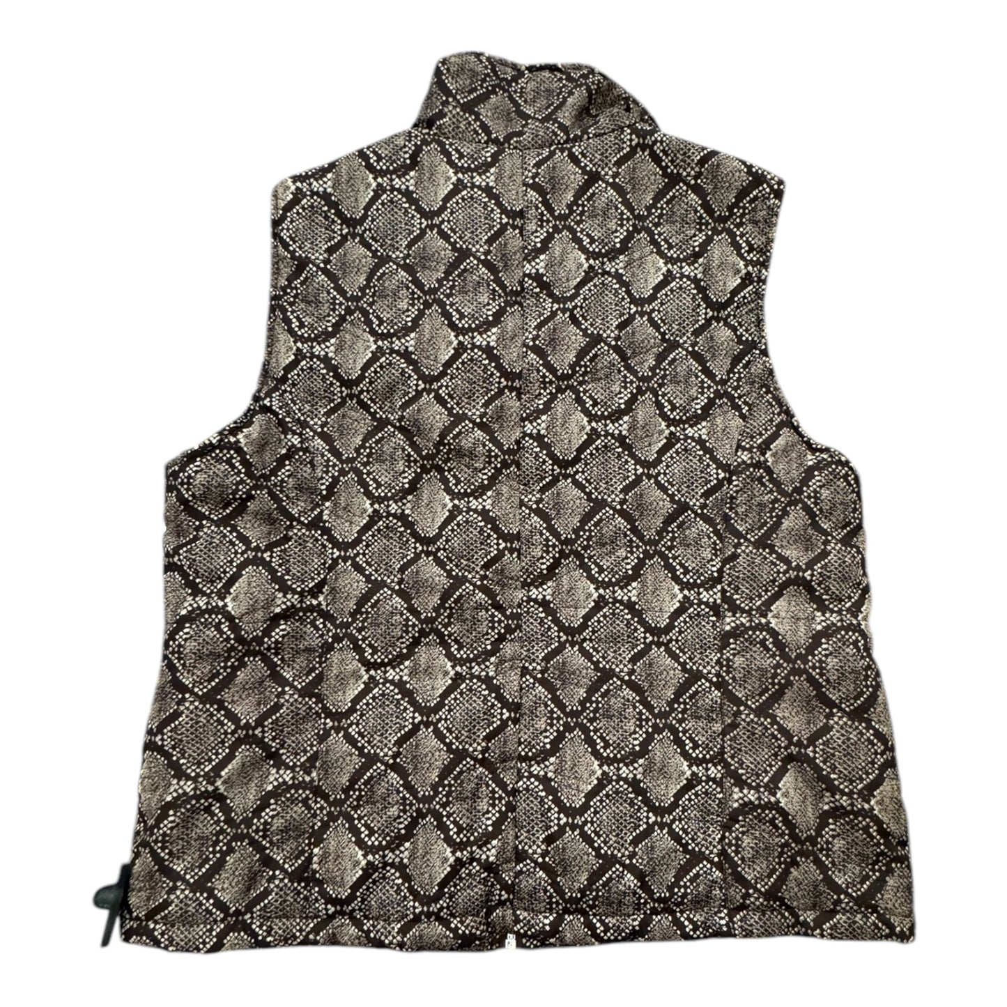 Vest Puffer & Quilted By Studio Works In Snakeskin Print, Size: L