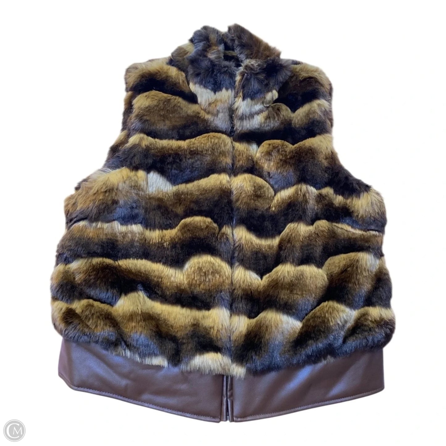 Vest Faux Fur & Sherpa By Chicos In Multi-colored, Size: Xs