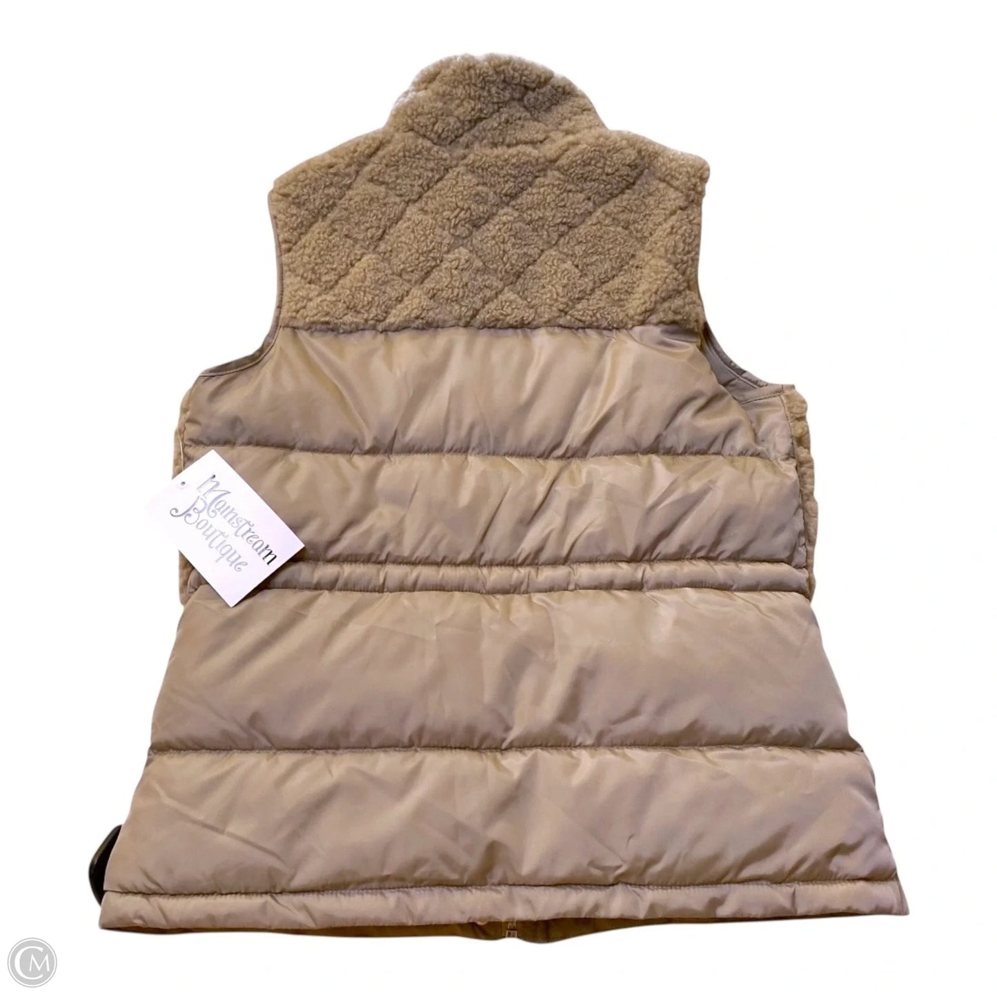 Vest Puffer & Quilted By MAINSTREAM BOTIQUE In Taupe, Size: Xs