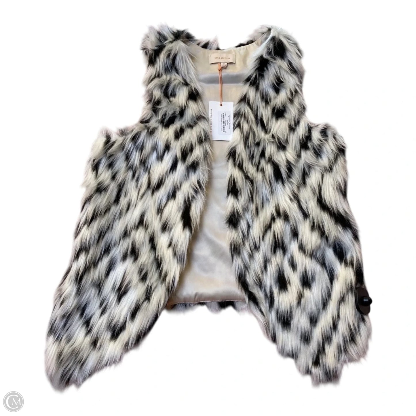 Vest Faux Fur & Sherpa By Skies Are Blue In Black & White, Size: Xs