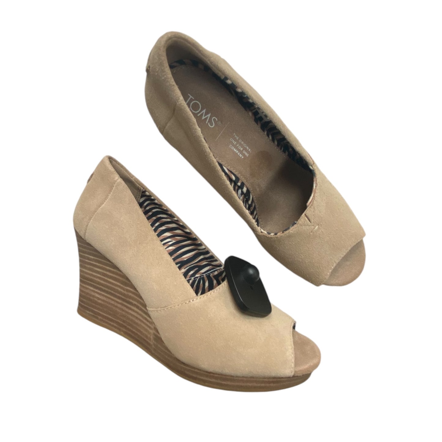 Shoes Heels Wedge By Toms In Tan, Size: 7