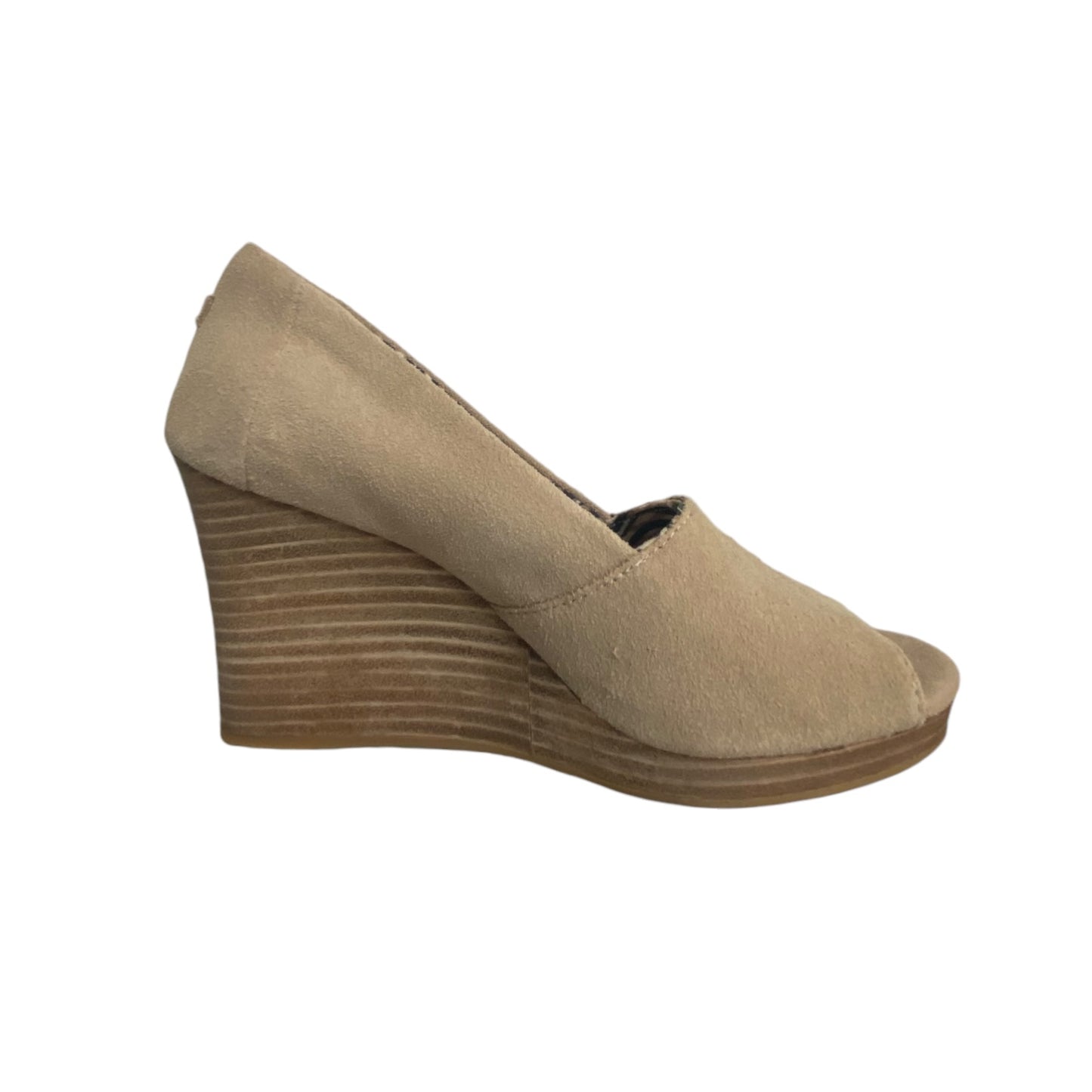 Shoes Heels Wedge By Toms In Tan, Size: 7