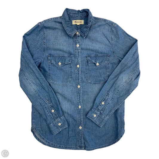 Top Long Sleeve By Madewell In Blue Denim, Size: S