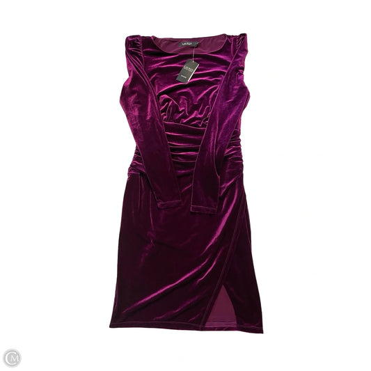 Dress Party Midi By Lauren By Ralph Lauren In Purple, Size: 4