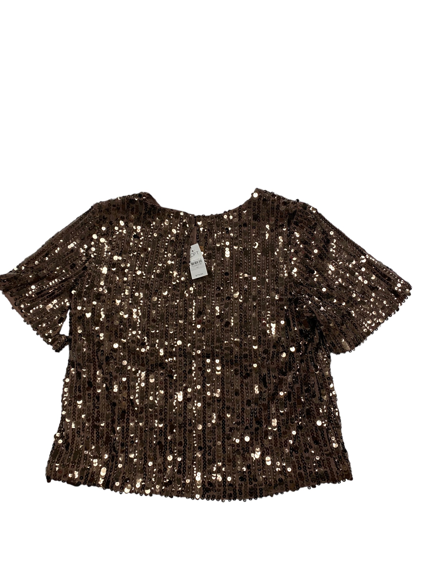 Top Short Sleeve By Loft In Brown, Size: M