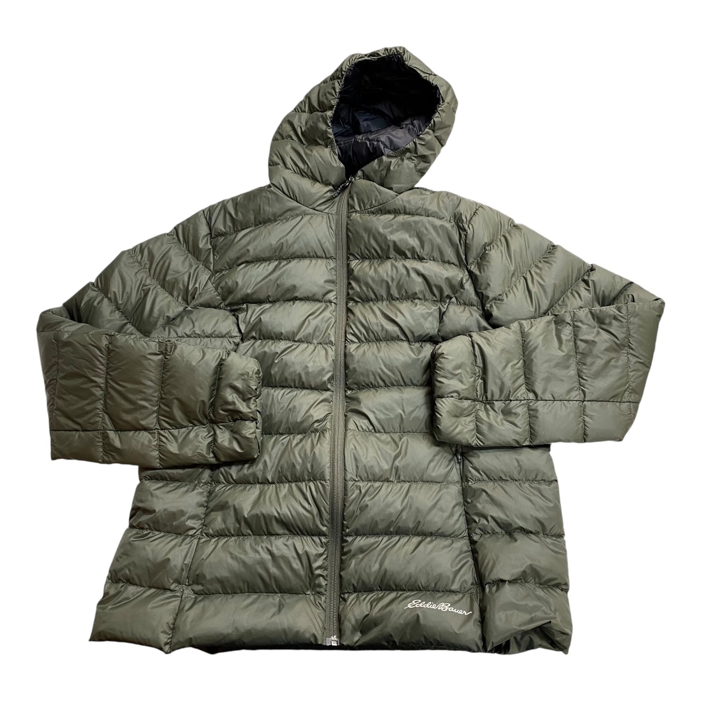 Jacket Puffer & Quilted By Eddie Bauer In Green, Size: L