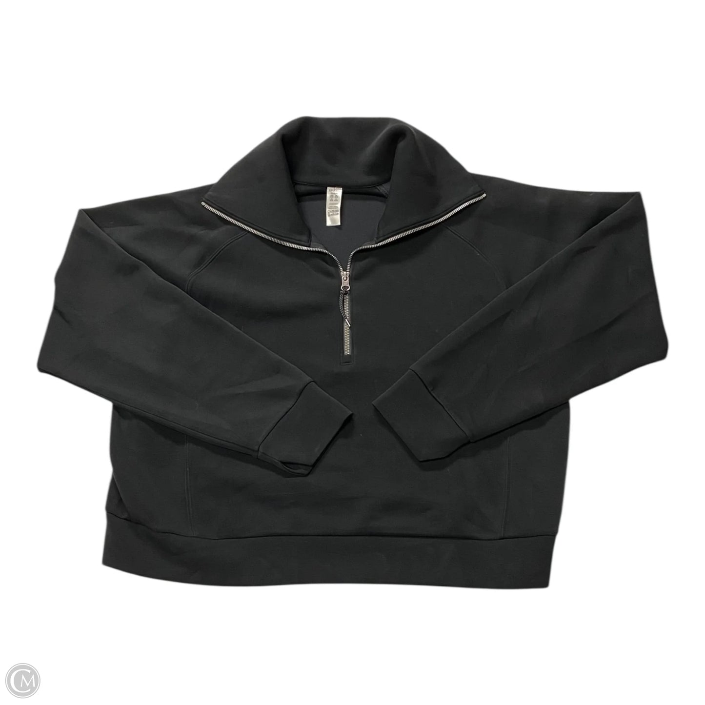 Athletic Top Long Sleeve Collar By Spanx In Black, Size: 1x