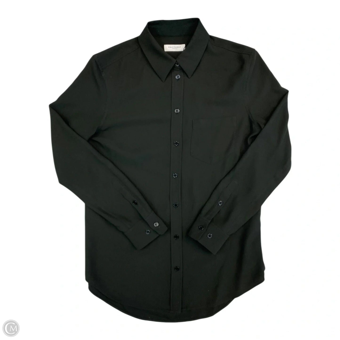 Top Long Sleeve By Equipment In Black, Size: Xs