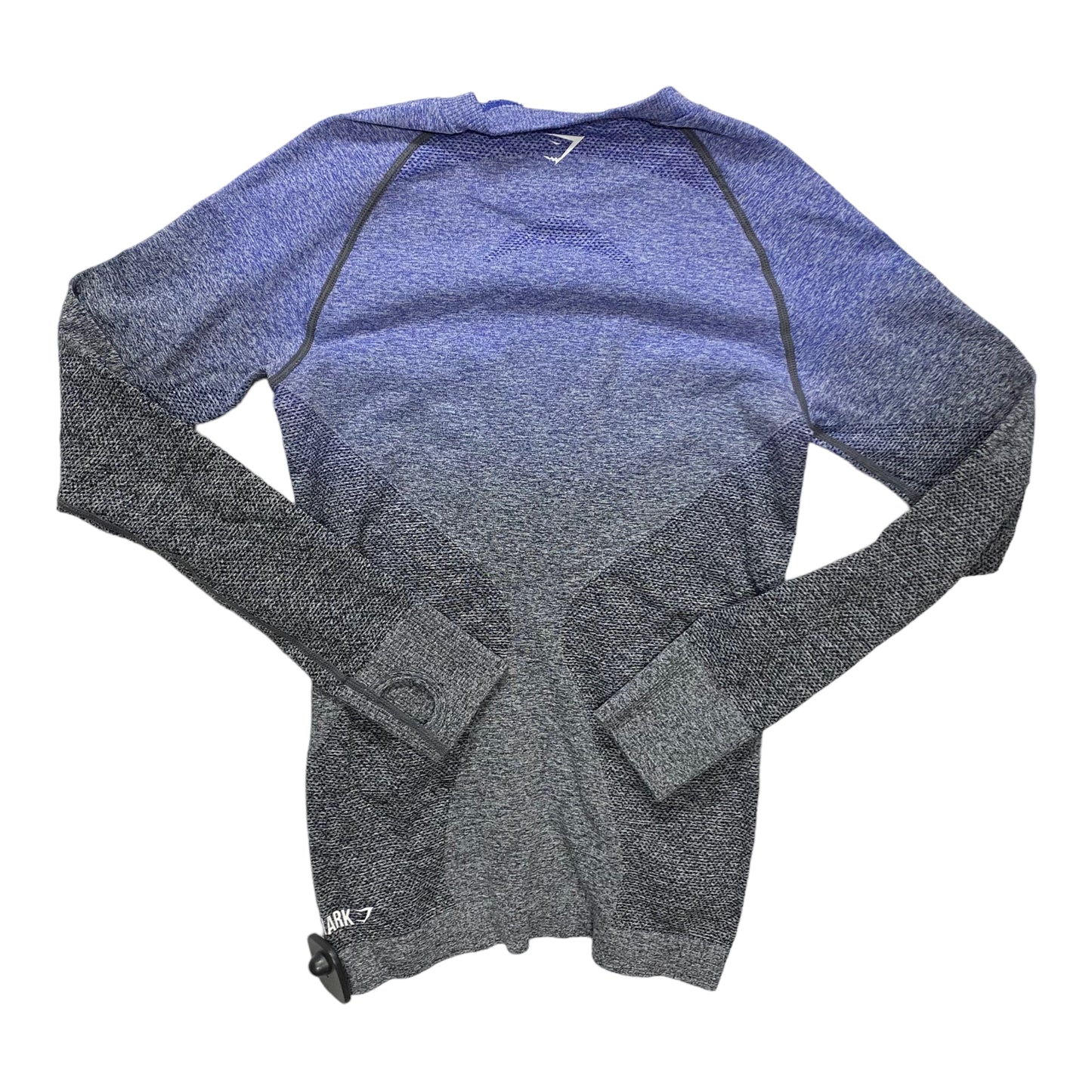 Athletic Top Long Sleeve Collar By Gym Shark In Grey & Purple, Size: S