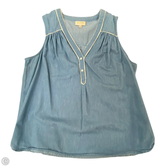 Top Sleeveless By Modcloth In Blue, Size: 1x