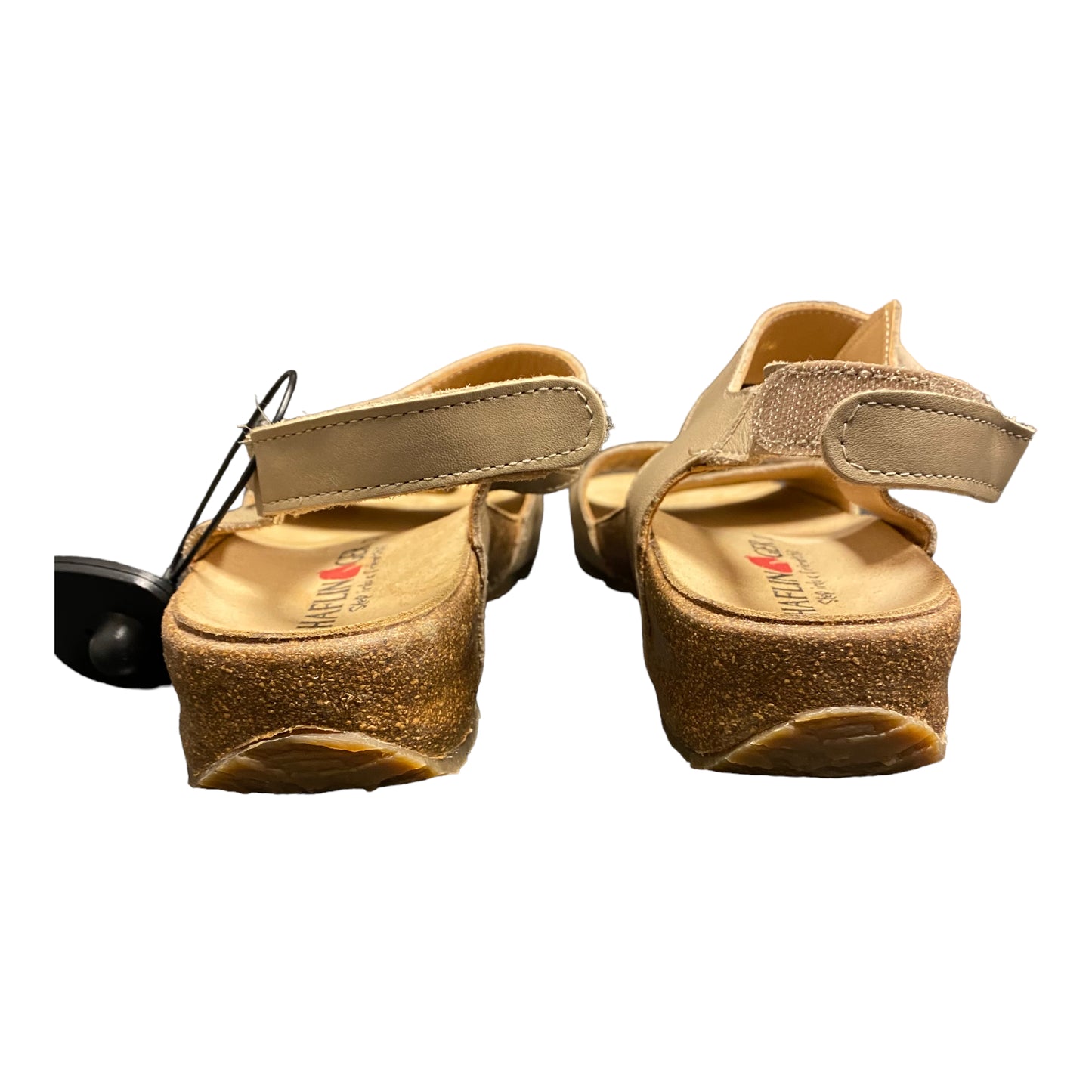 Tan Sandals Heels Wedge Haflinger, Size 6