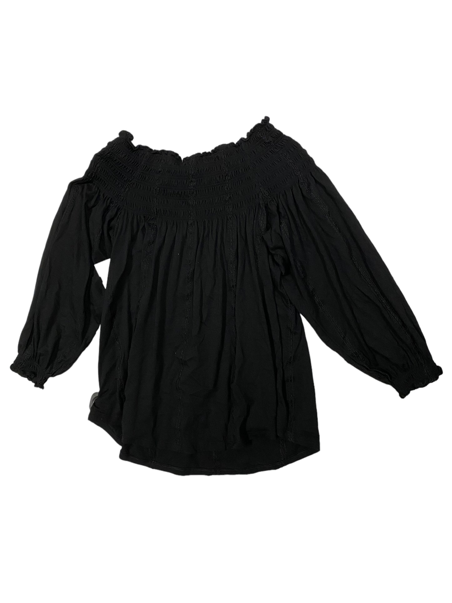 Black Top 3/4 Sleeve Lauren By Ralph Lauren, Size S