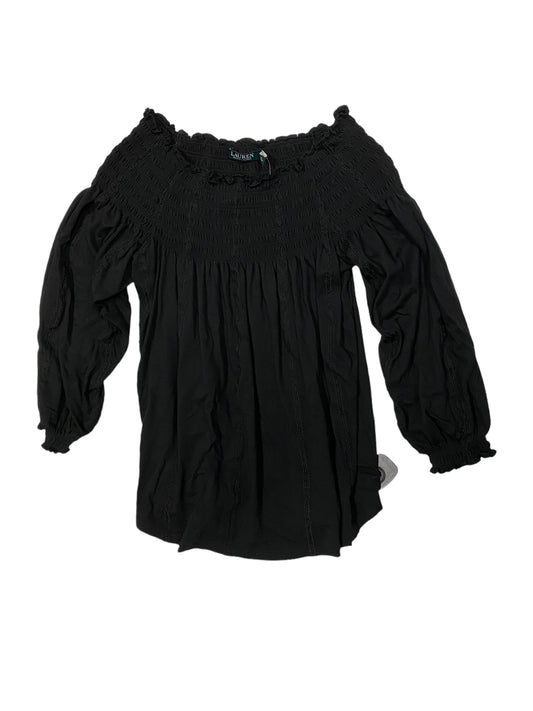 Black Top 3/4 Sleeve Lauren By Ralph Lauren, Size S