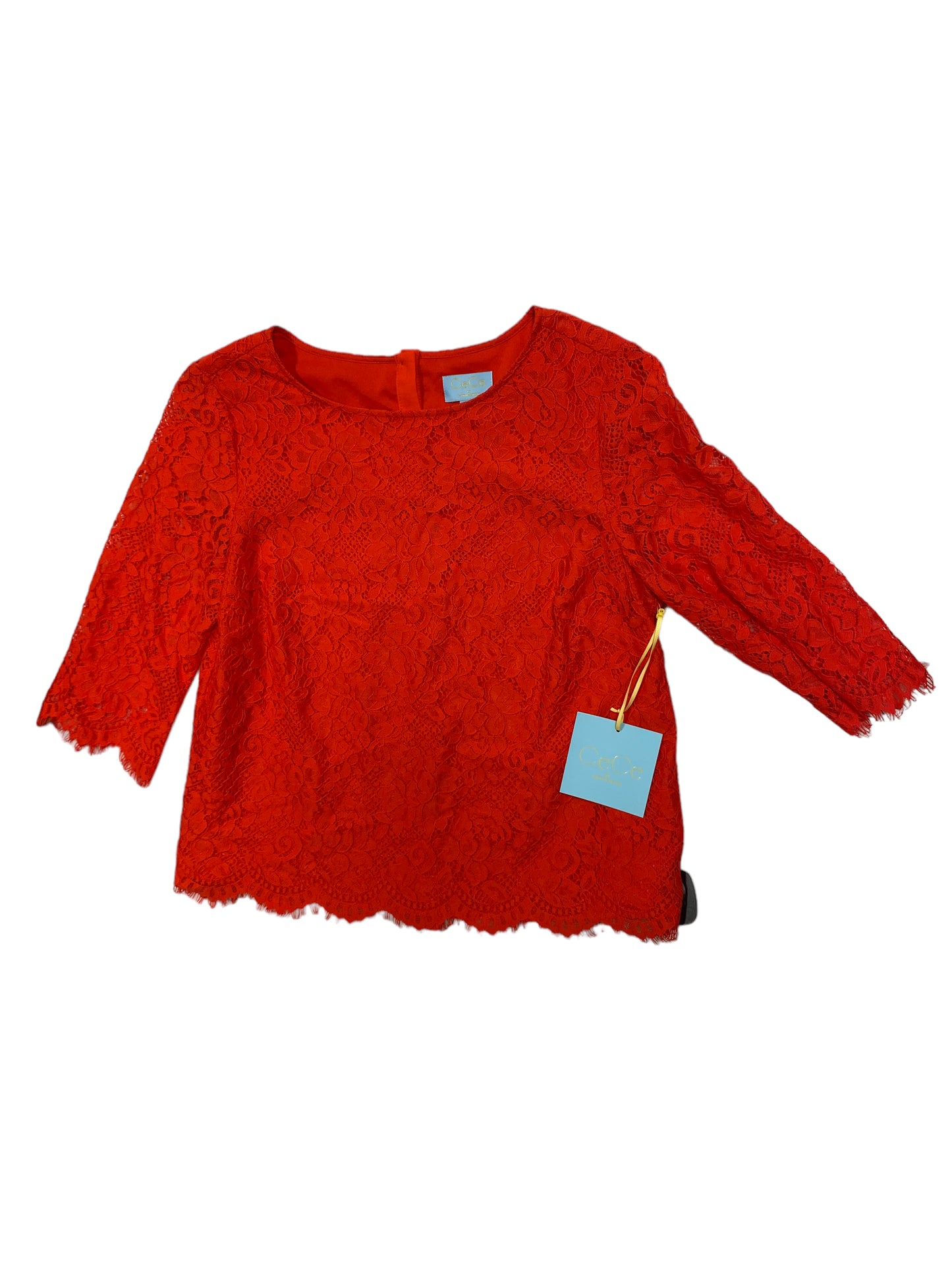 Red Top 3/4 Sleeve Cece, Size S