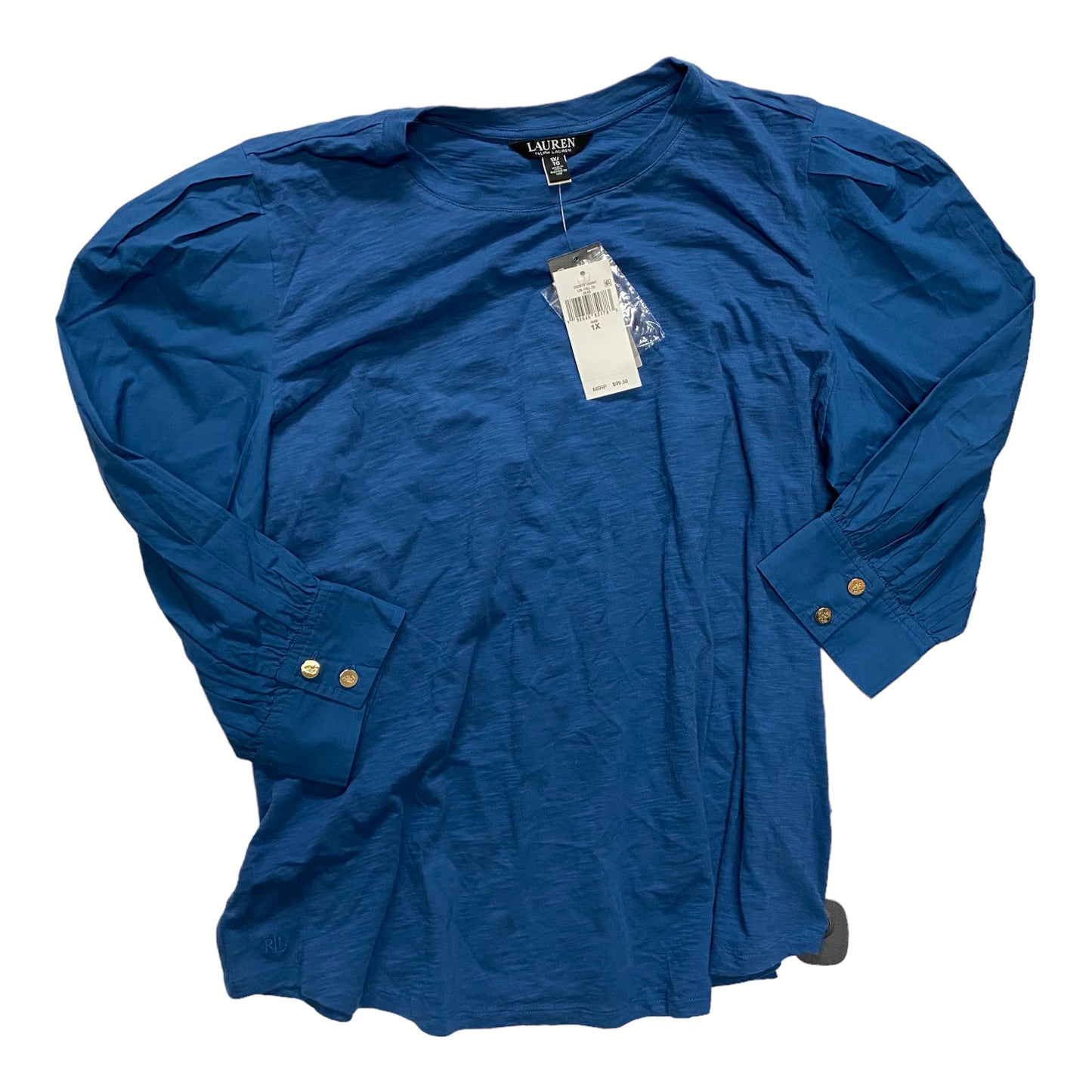 Top 3/4 Sleeve By Lauren By Ralph Lauren In Blue, Size: 1x