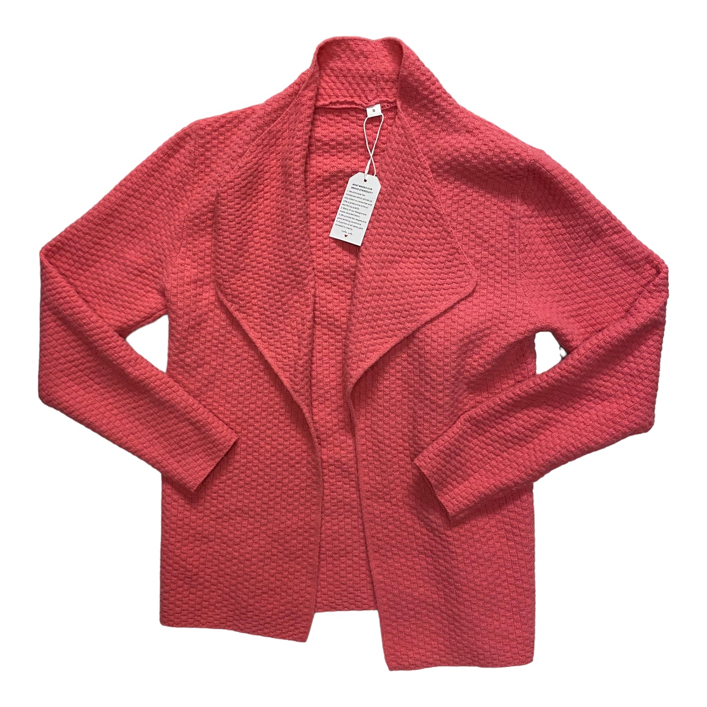 Sweater Cardigan By MADE WITH LOVE In Pink, Size: S