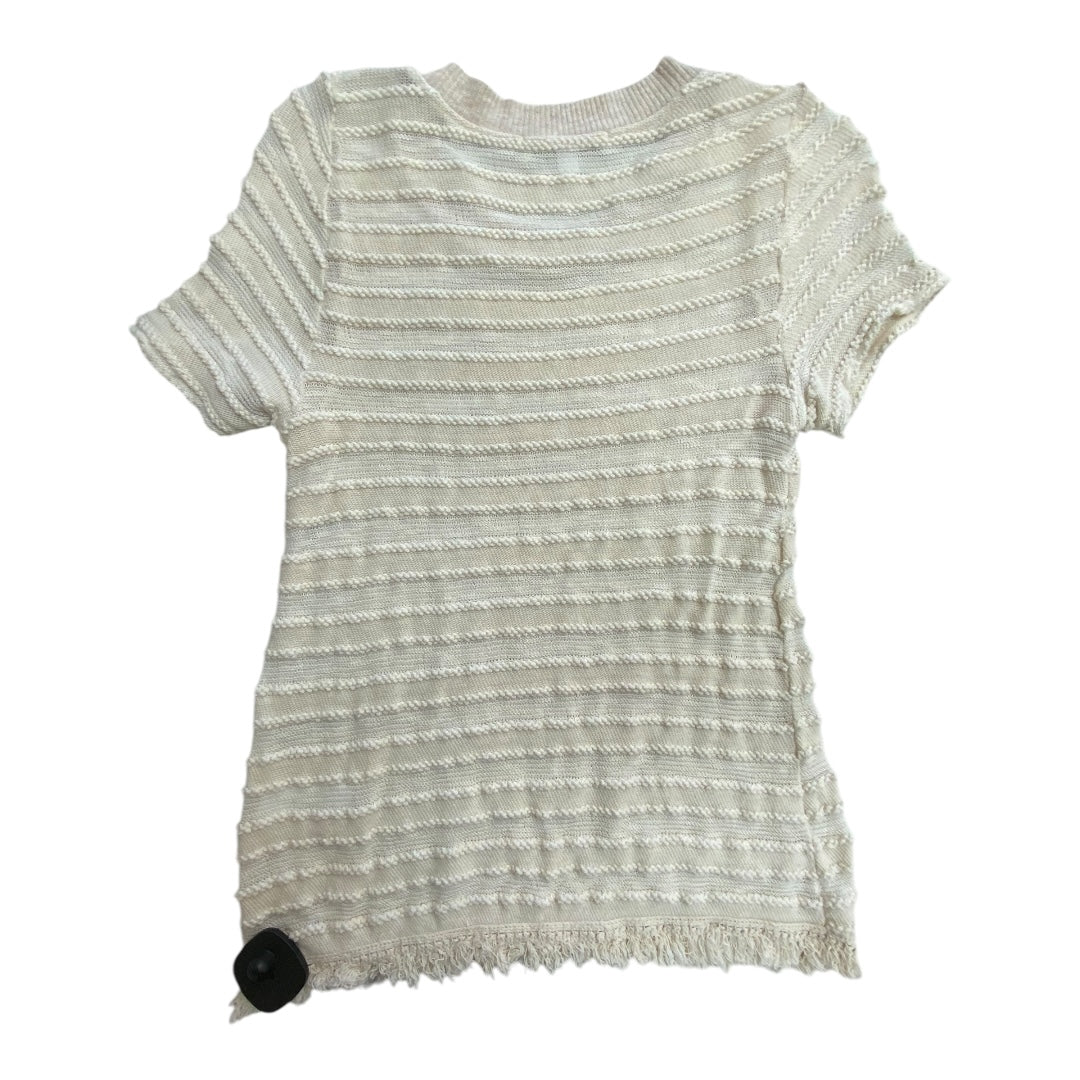 Top Short Sleeve By Eri + Ali In Cream, Size: Xs