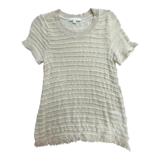 Top Short Sleeve By Eri + Ali In Cream, Size: Xs