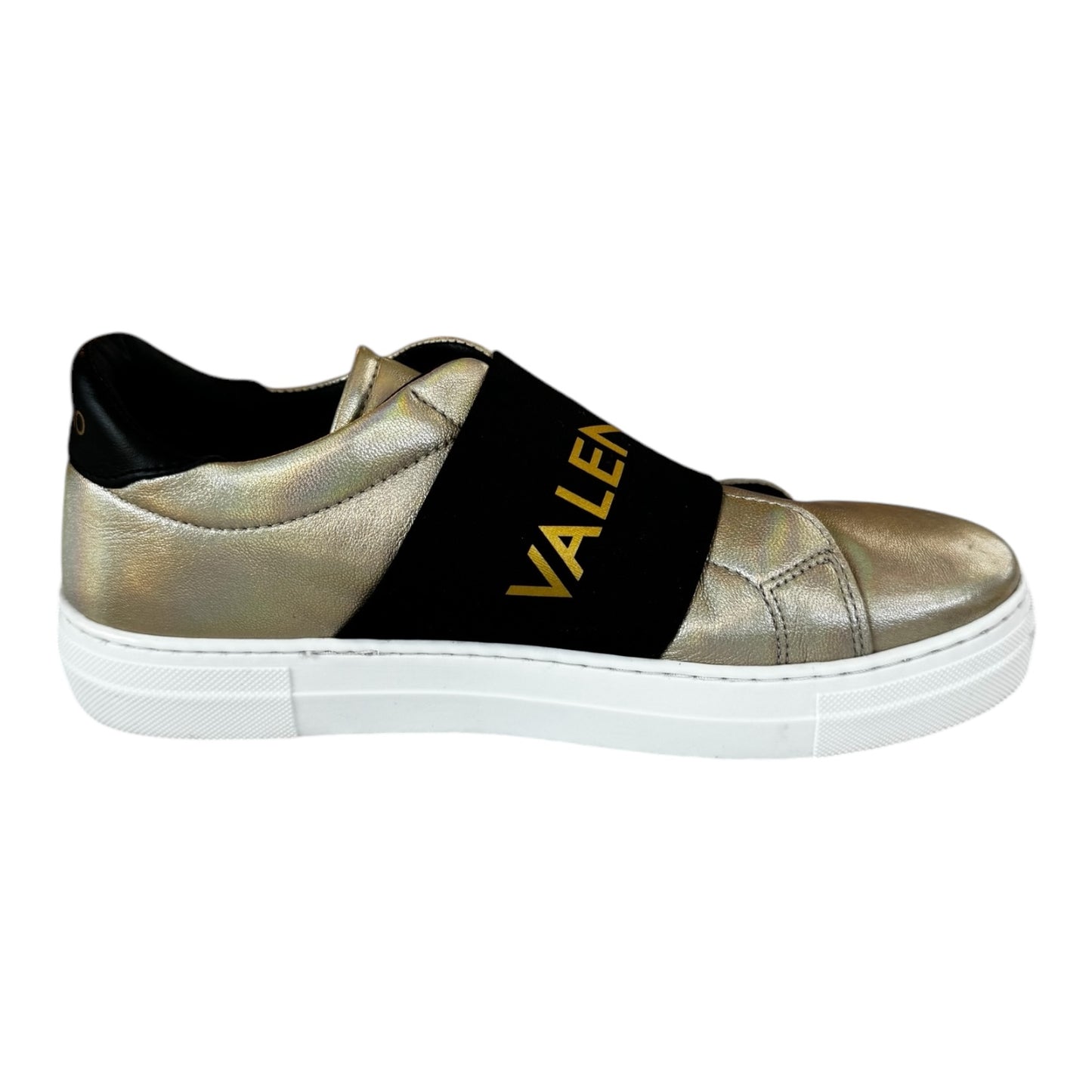 Shoes Luxury Designer By Valentino by Mario In Gold, Size: 9