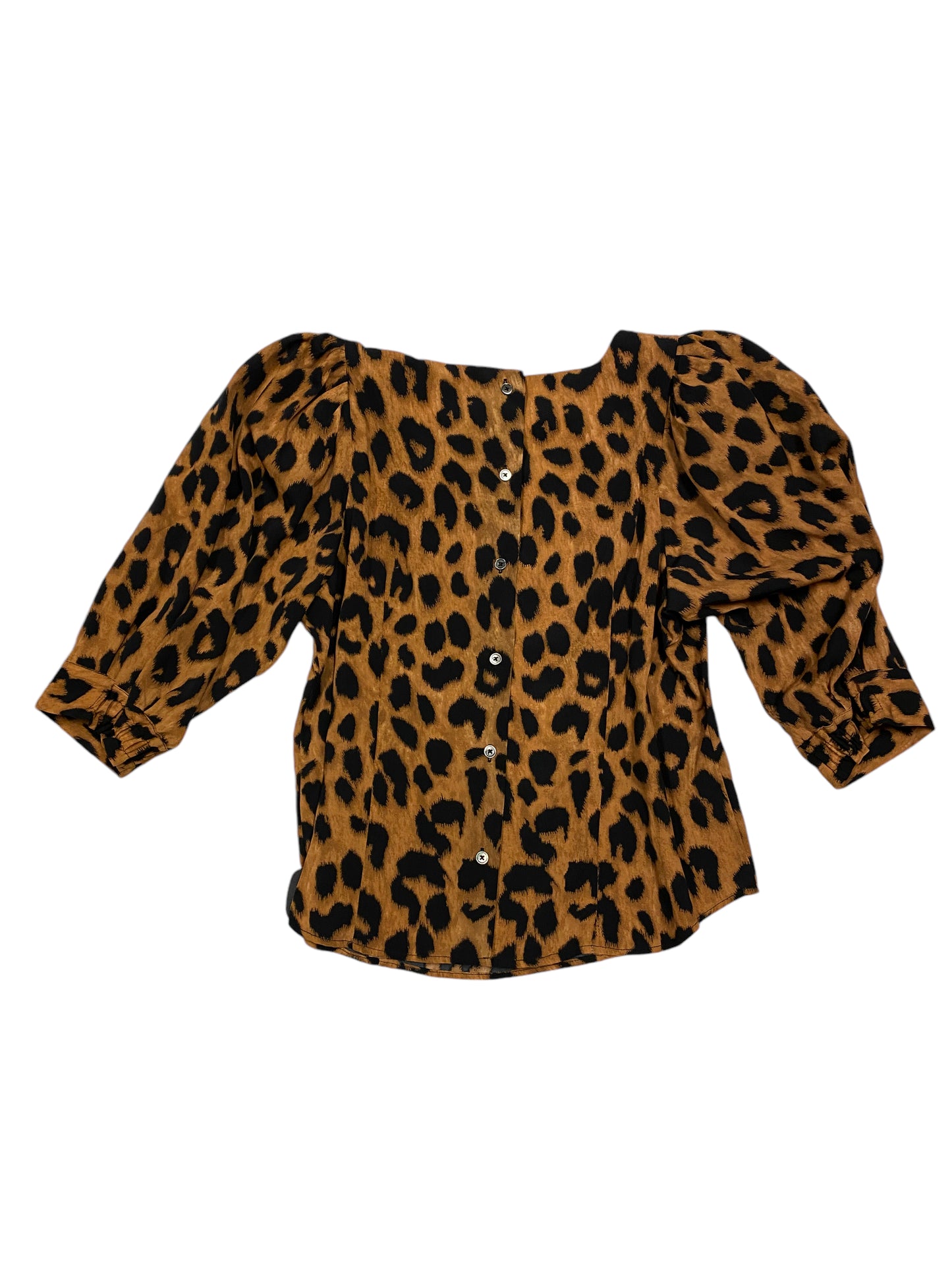 Top 3/4 Sleeve By Industry In Animal Print, Size: 14