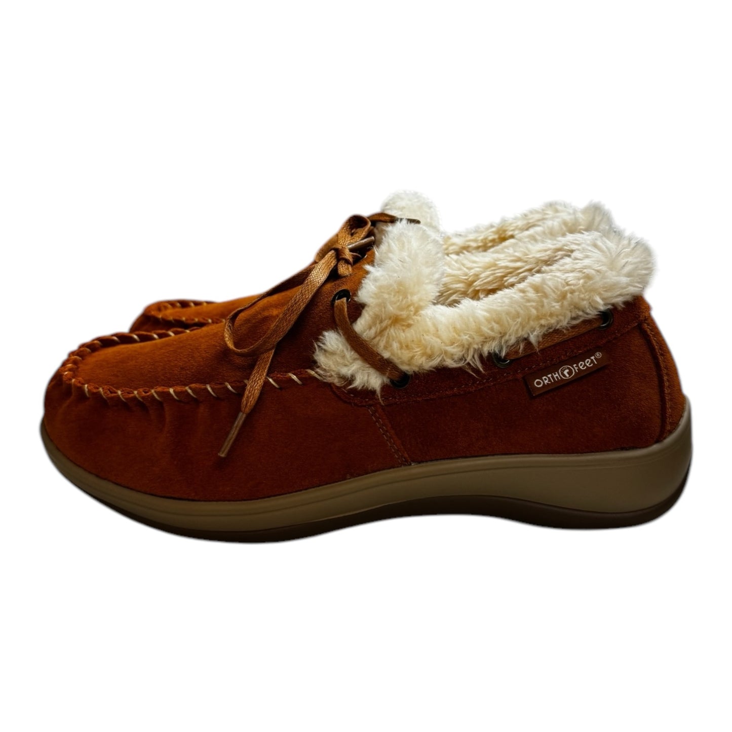 Slippers By Orthofeet In Brown & Cream