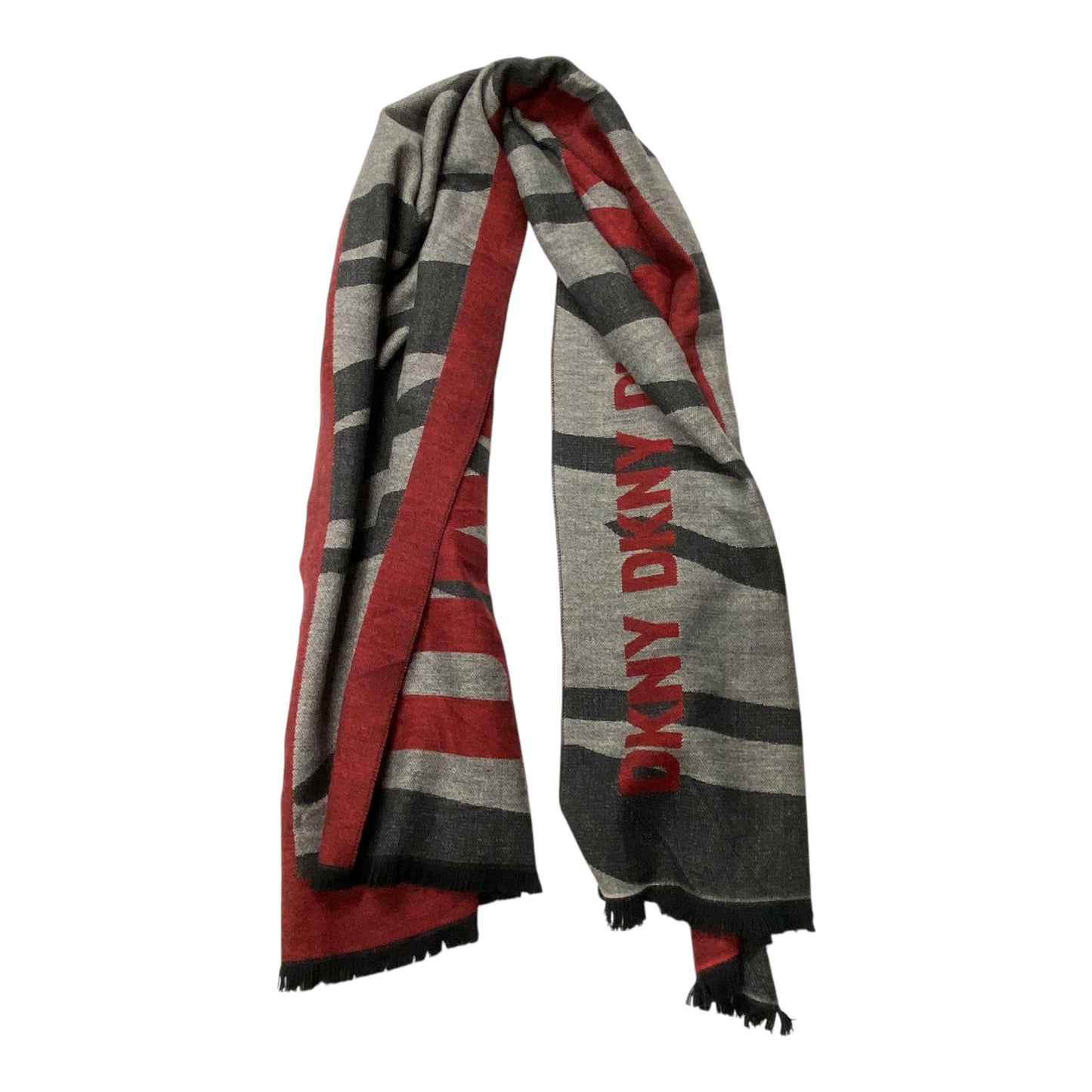 Scarf Winter By Dkny In Grey & Red