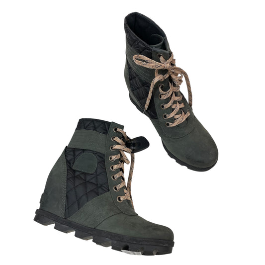 Boots Ankle Heels By Sorel In Black & Green, Size: 9