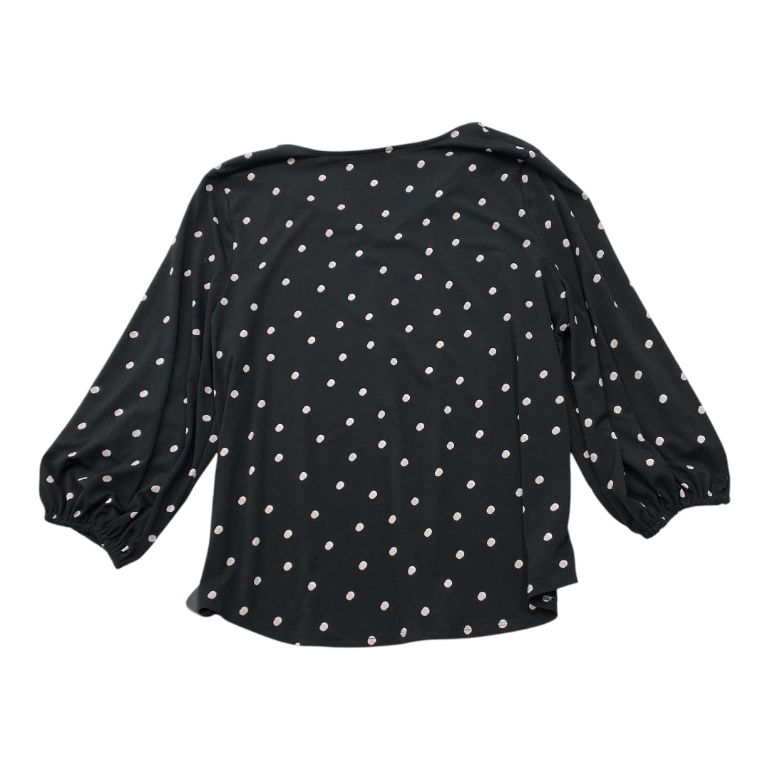 Top 3/4 Sleeve By Adrianna Papell In Polkadot Pattern, Size: L