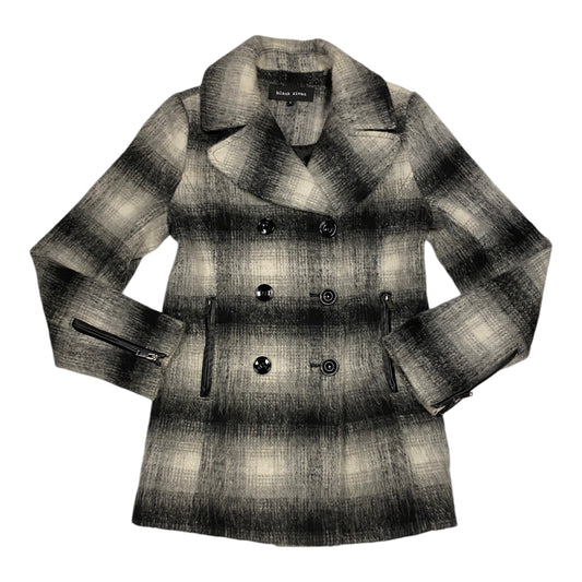 Coat Peacoat By Black Rivet In Black & Grey, Size: S