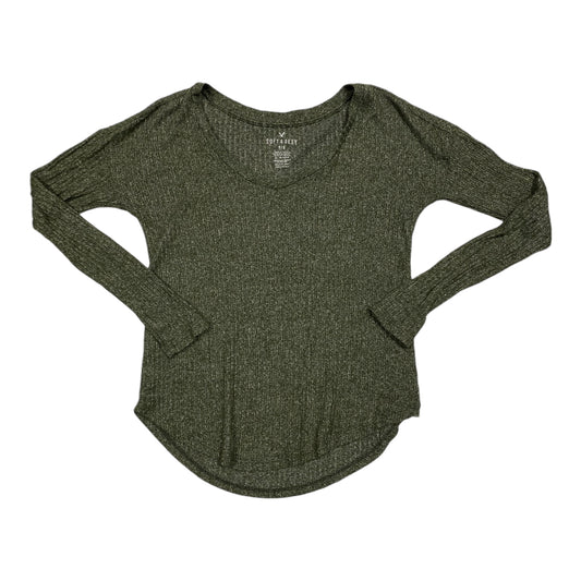 Top Long Sleeve By American Eagle In Green, Size: Xs