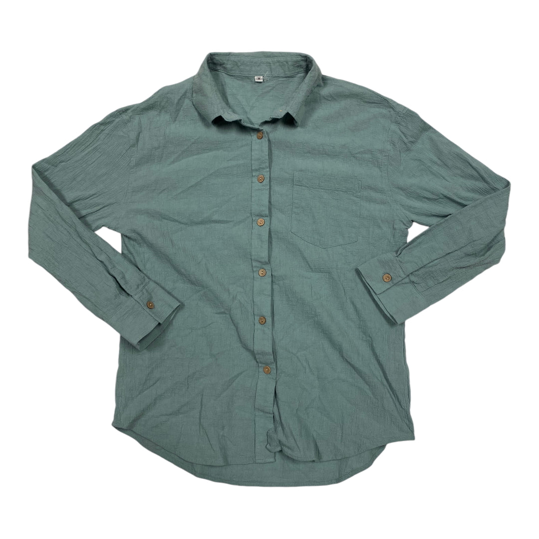 Top Long Sleeve By Cmc In Green, Size: M