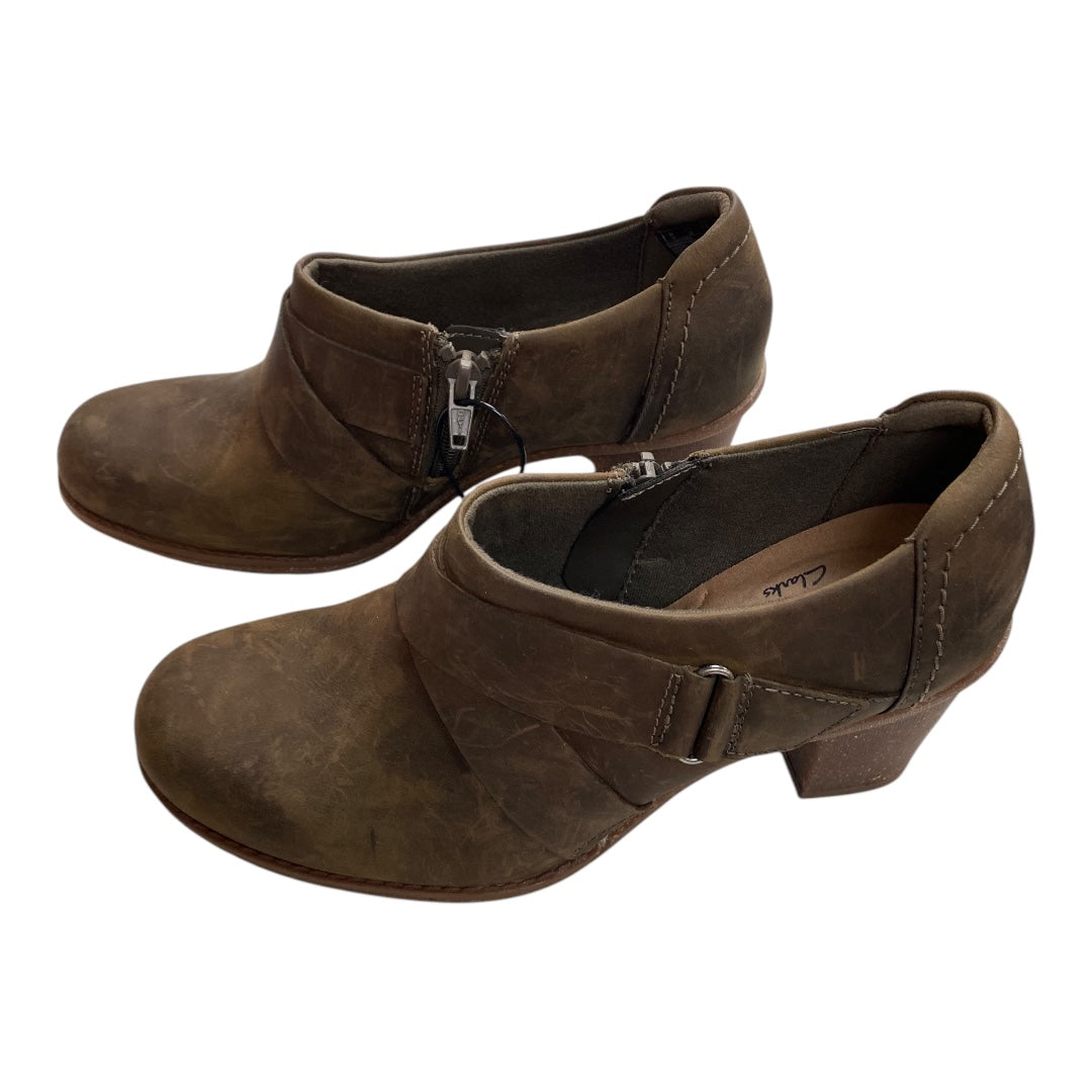 Shoes Heels Block By Clarks In Brown, Size: 7.5