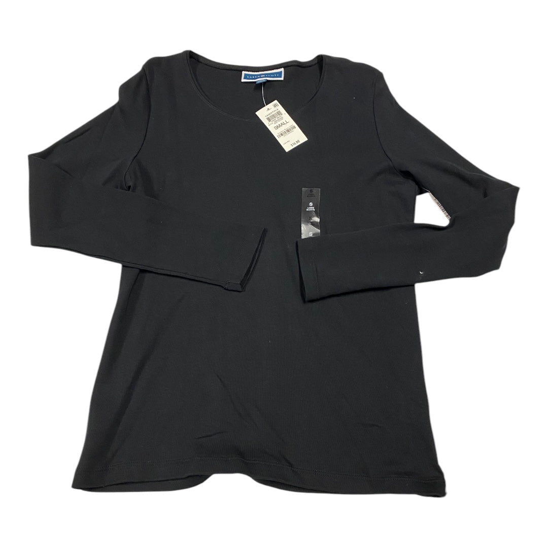 Top Long Sleeve Basic By Karen Scott In Black, Size: M