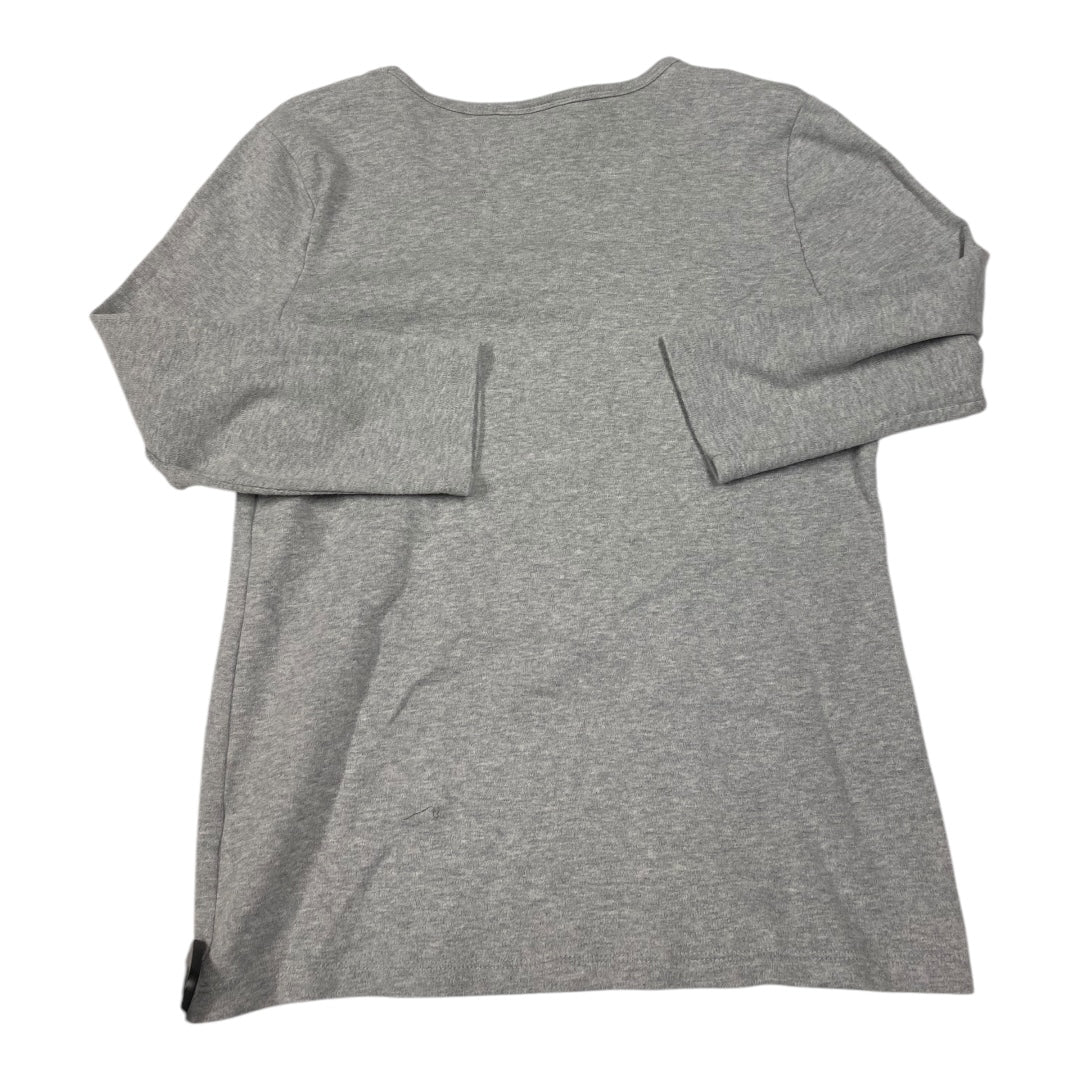 Top 3/4 Sleeve Basic By Karen Scott In Grey, Size: S