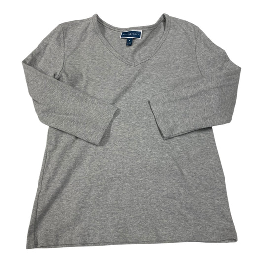 Top 3/4 Sleeve Basic By Karen Scott In Grey, Size: S