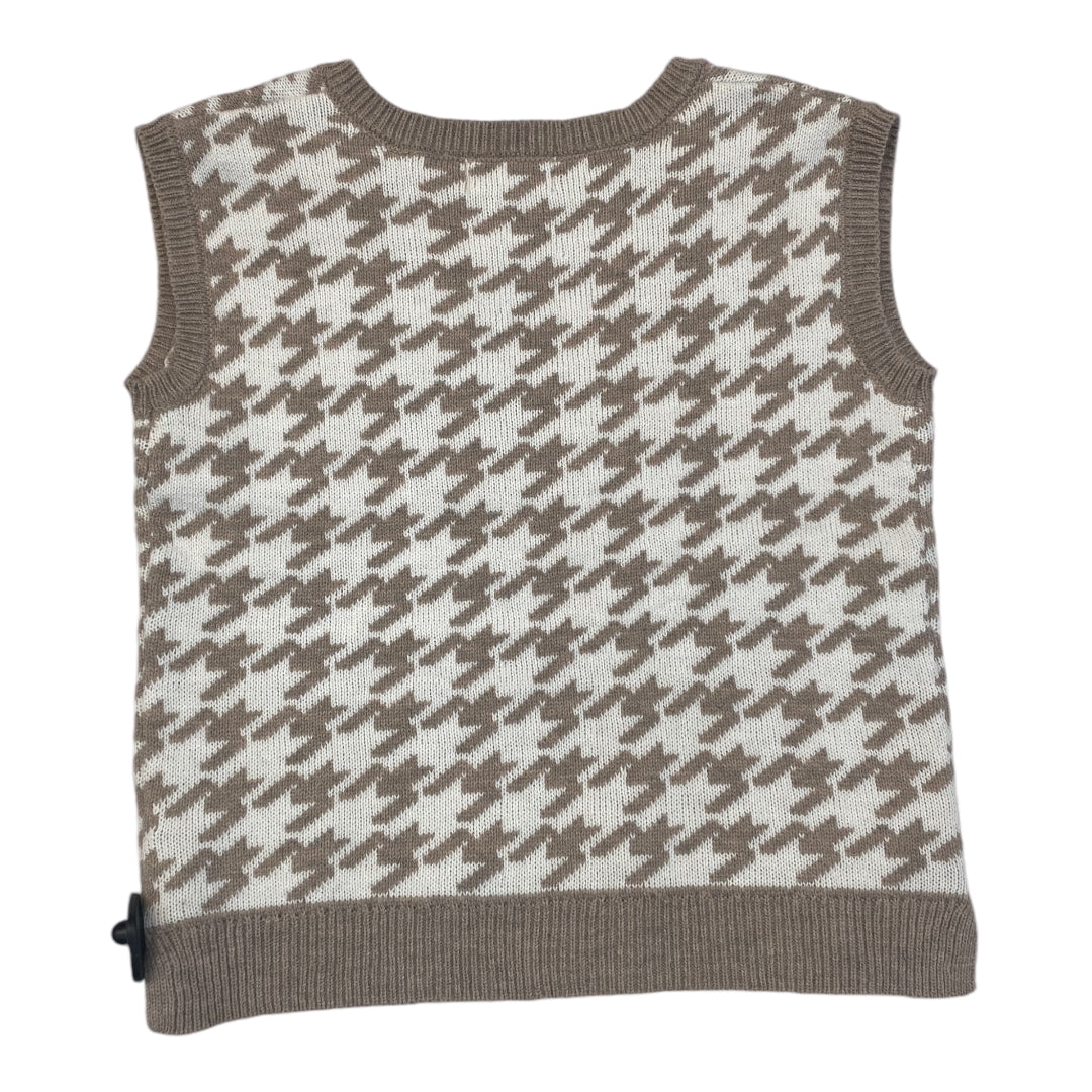 Vest Sweater By Jessica Simpson In Brown & White, Size: M