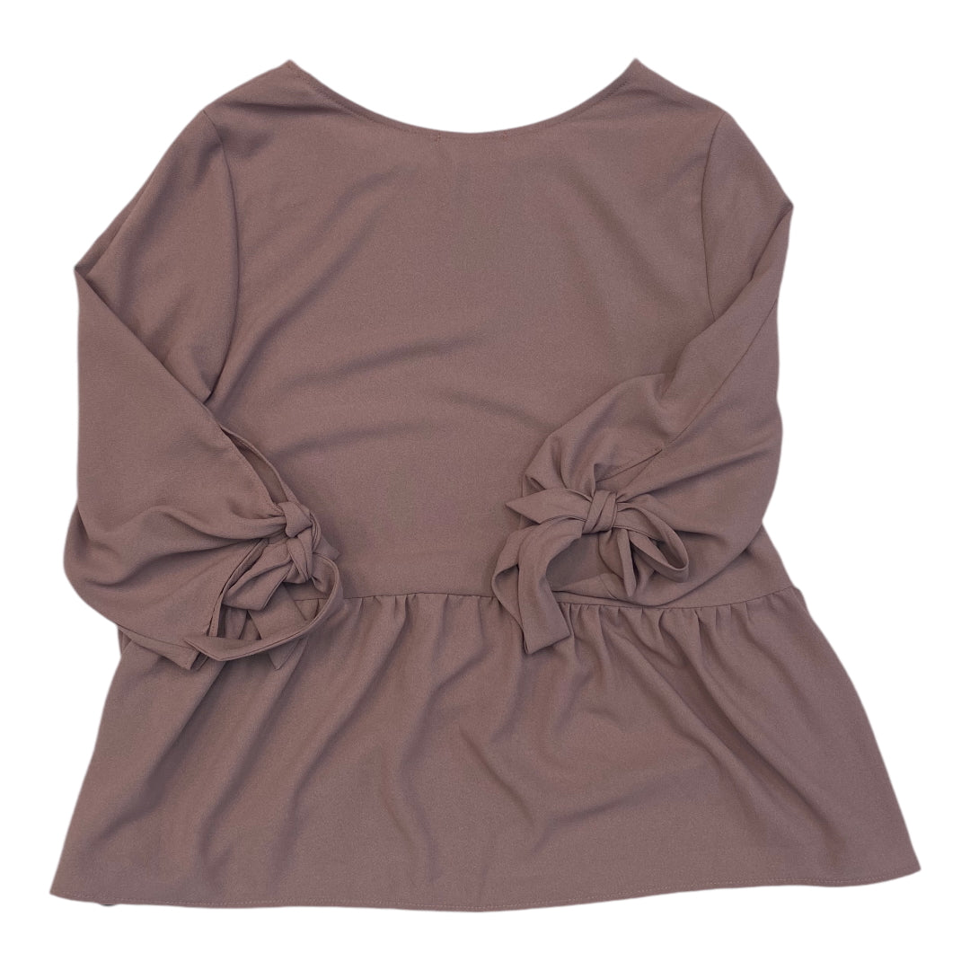 Top 3/4 Sleeve By Gilli In Brown, Size: S